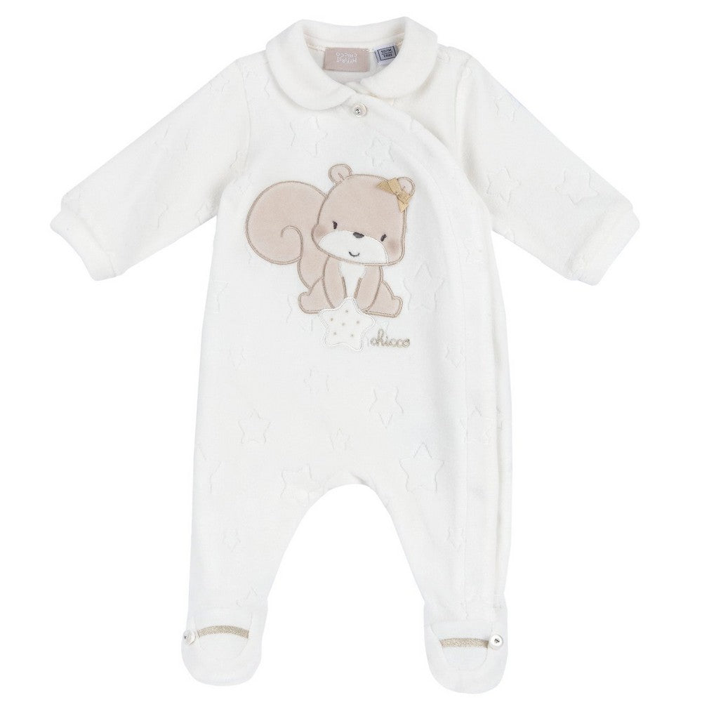 Ivory Bear Applique Footsie