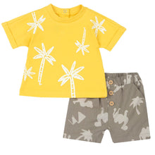 Load image into Gallery viewer, Yellow Half Sleeves T-Shirt With Shorts
