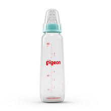 Load image into Gallery viewer, Pigeon Glass Baby Feeding Bottle Blue 200ml With Nipple Size M
