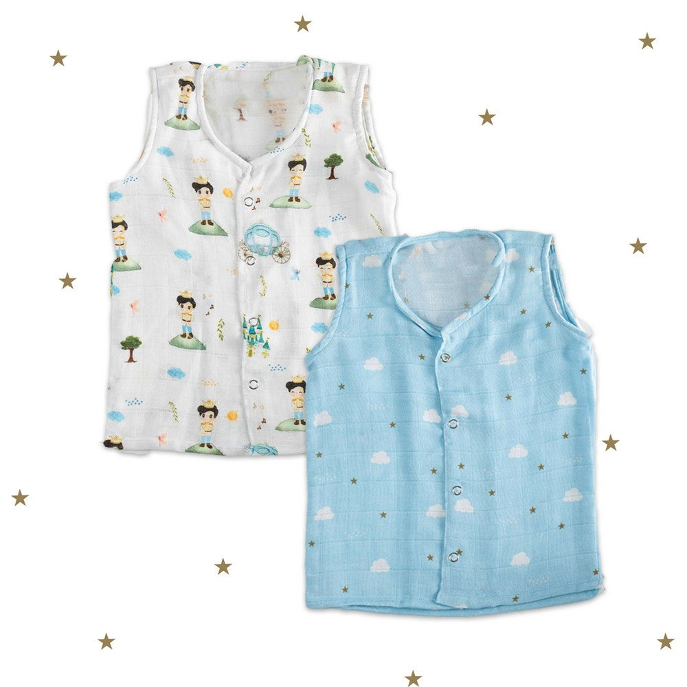 The Little Prince Theme Muslin Sleeveless Jhablas - Pack Of 2