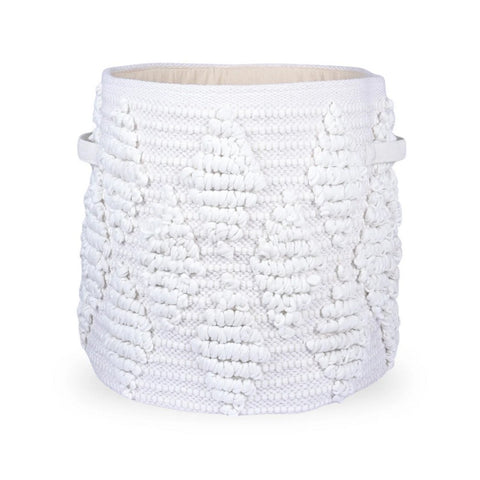 Woven Treasure Round Beige Toy Storage Basket