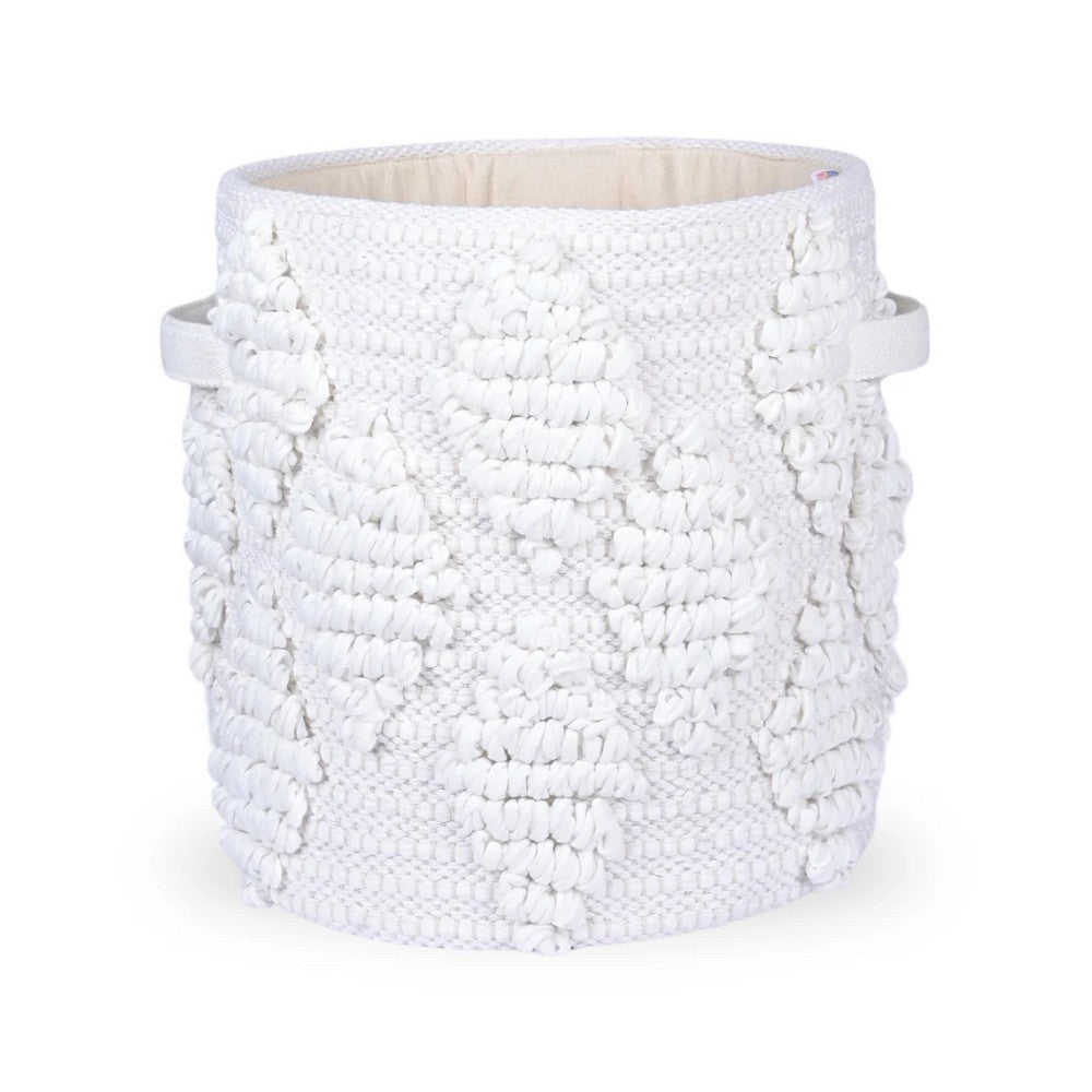 Woven Treasure Round Beige Toy Storage Basket