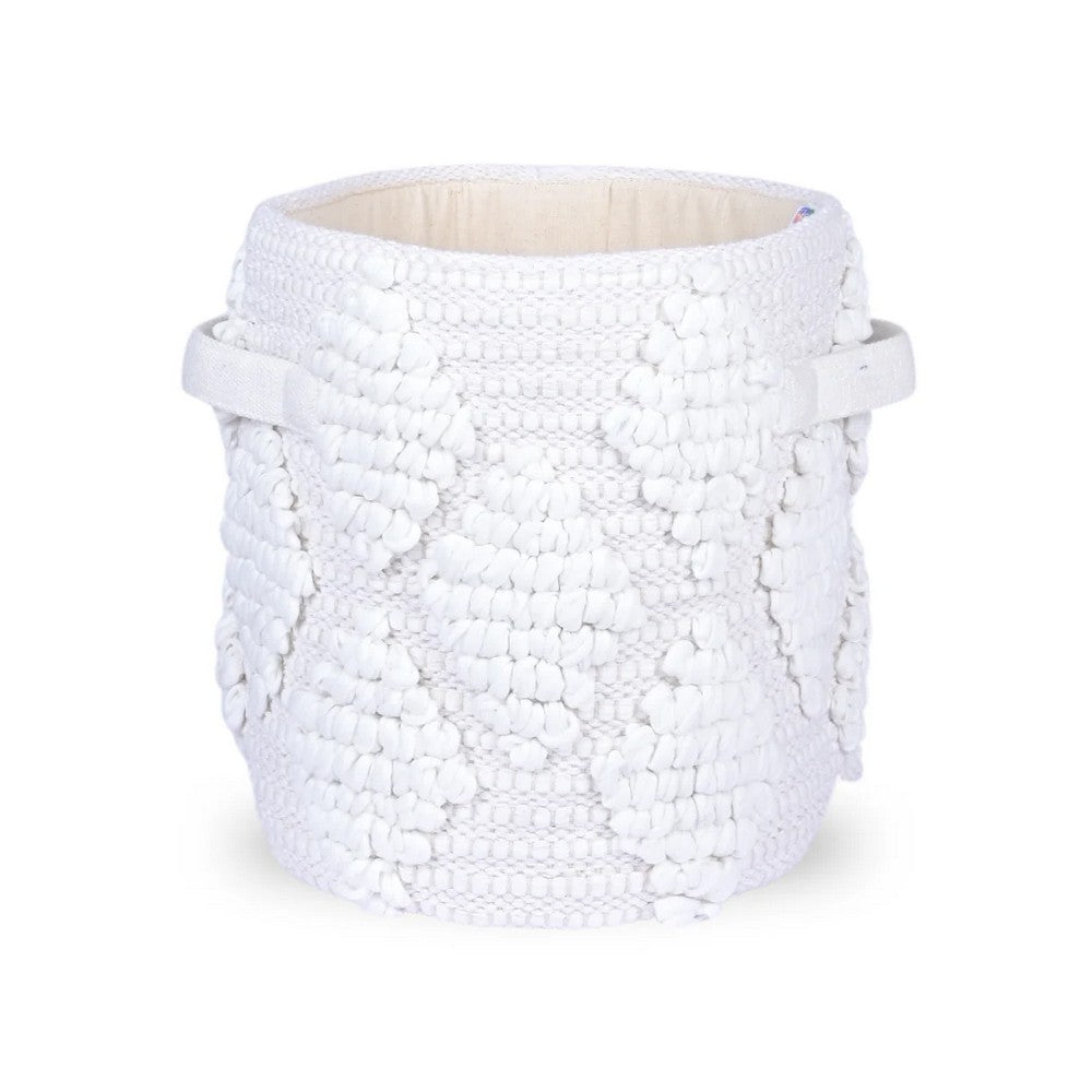 Woven Treasure Round Beige Toy Storage Basket