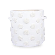 Load image into Gallery viewer, Pom Pom Round Beige Toy Storage Basket

