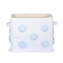 Load image into Gallery viewer, Pom Pom Rectangular Blue Toy Storage Basket
