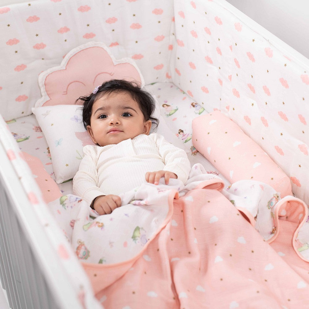 Pink Fairytale Organic Cotton Cot Bedding Set