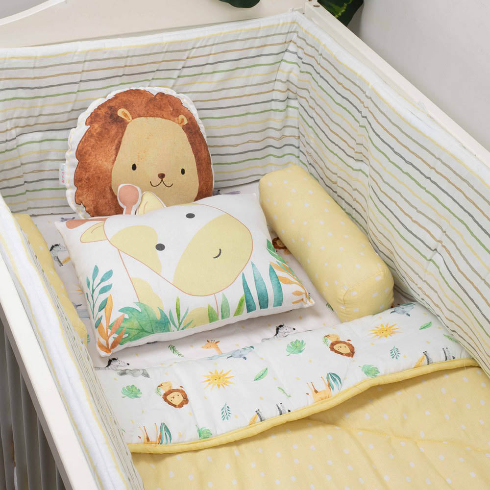 Yellow Into The Wild Organic Cotton Cot Bedding Set