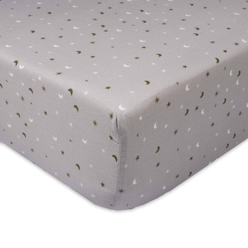 Grey Sky Organic Fitted Cot Sheet