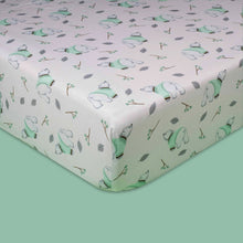 Load image into Gallery viewer, Green Polar Bear Organic Fitted Cot Sheet
