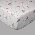 White Moon & Stars Organic Fitted Cot Sheet