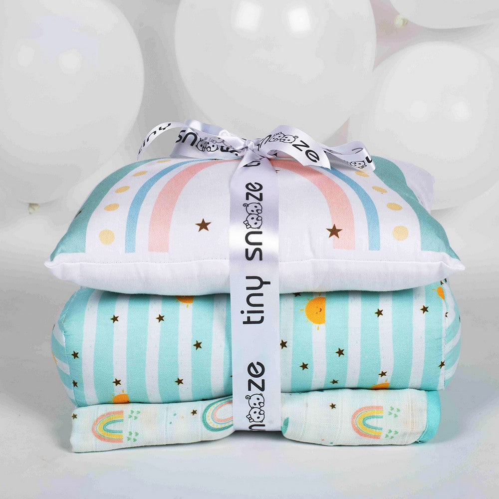 Sea Green Horizon Mini Cot Bedding Set