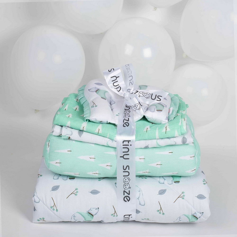 Green Arctic Theme Newborn Gift Set