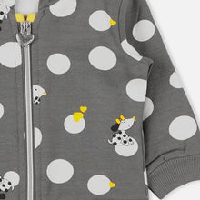 Load image into Gallery viewer, Grey Polka Dots Printed Hooded Winter Jacket
