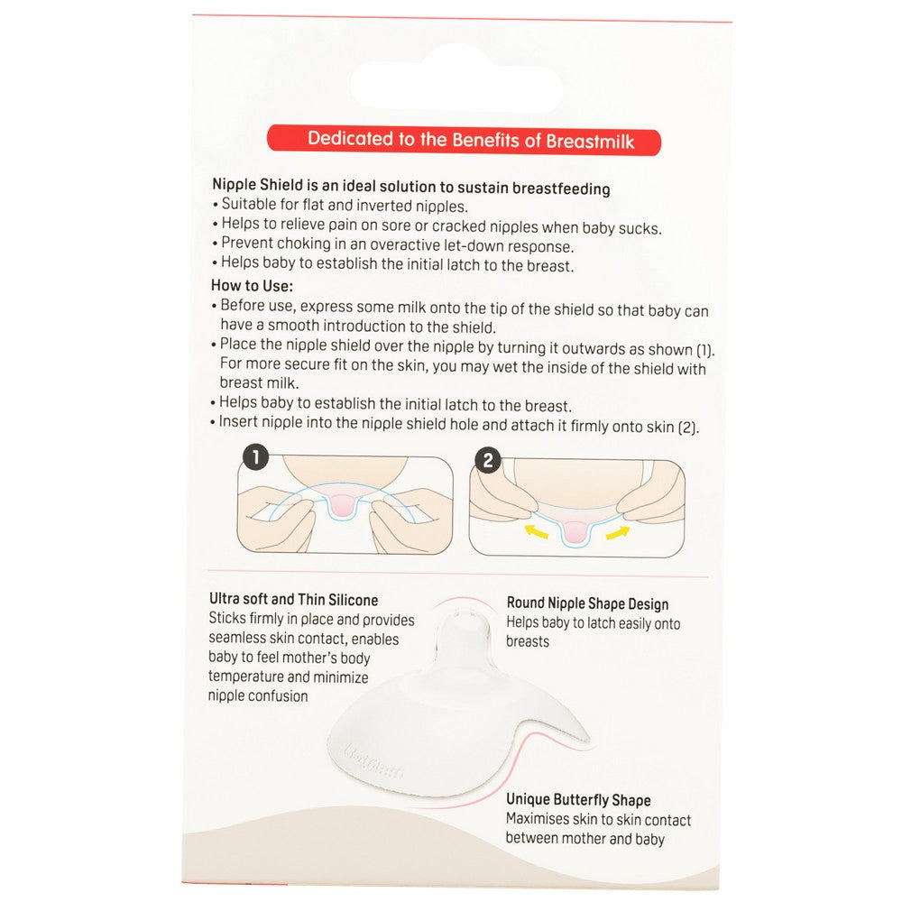White Natural Feel Nipple Shield With Case Size 2 - Pack Of 2