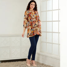 Load image into Gallery viewer, Beige Tropical Printed Maternity Nursing Top
