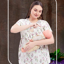 Load image into Gallery viewer, White &amp; Yellow Floral Printed Maternity Nursing Top
