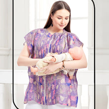 Load image into Gallery viewer, Purple Pin Tucks Maternity Nursing Kaftan Top
