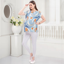 Load image into Gallery viewer, Blue Abstarct Printed Maternity Nursing Kaftan Top
