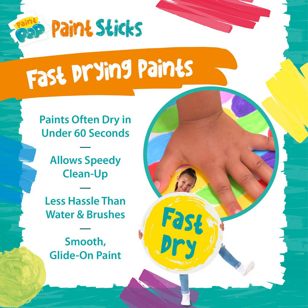 Paint Pop Classic Quick Dry Paint Sticks- 6 Pack