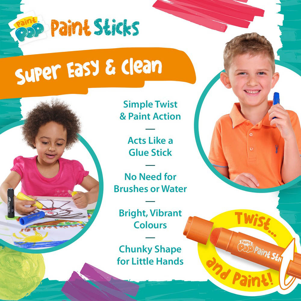 Paint Pop Classic Quick Dry Paint Sticks- 12 Pack