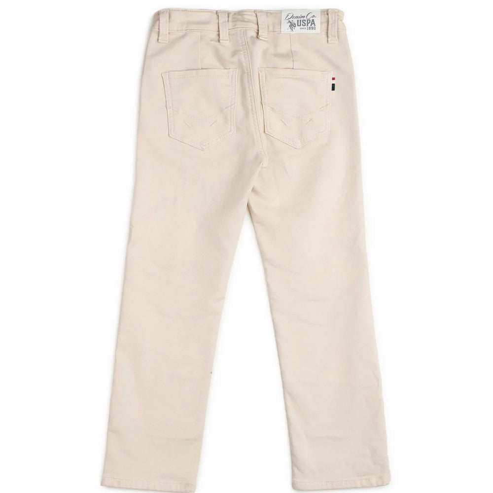 Beige Mid Rise Relaxed Fit Jeans