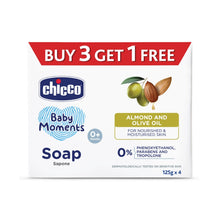 Load image into Gallery viewer, Chicco Baby Moments Almonds &amp; Olive Oil Soap - 125gm (Pack Of 4)
