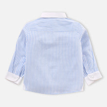 Load image into Gallery viewer, Blue Striped With Embroidered Shirt
