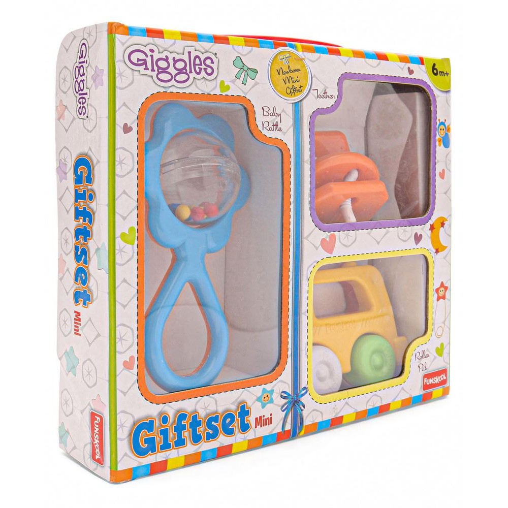 Mini Rattle Gift Set Pack Of 3 (Color May Vary)