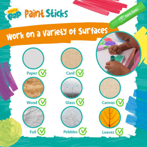 Paint Pop Classic Quick Dry Paint Sticks- 6 Pack