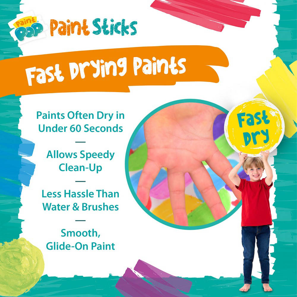 Paint Pop Classic Quick Dry Paint Sticks- 12 Pack