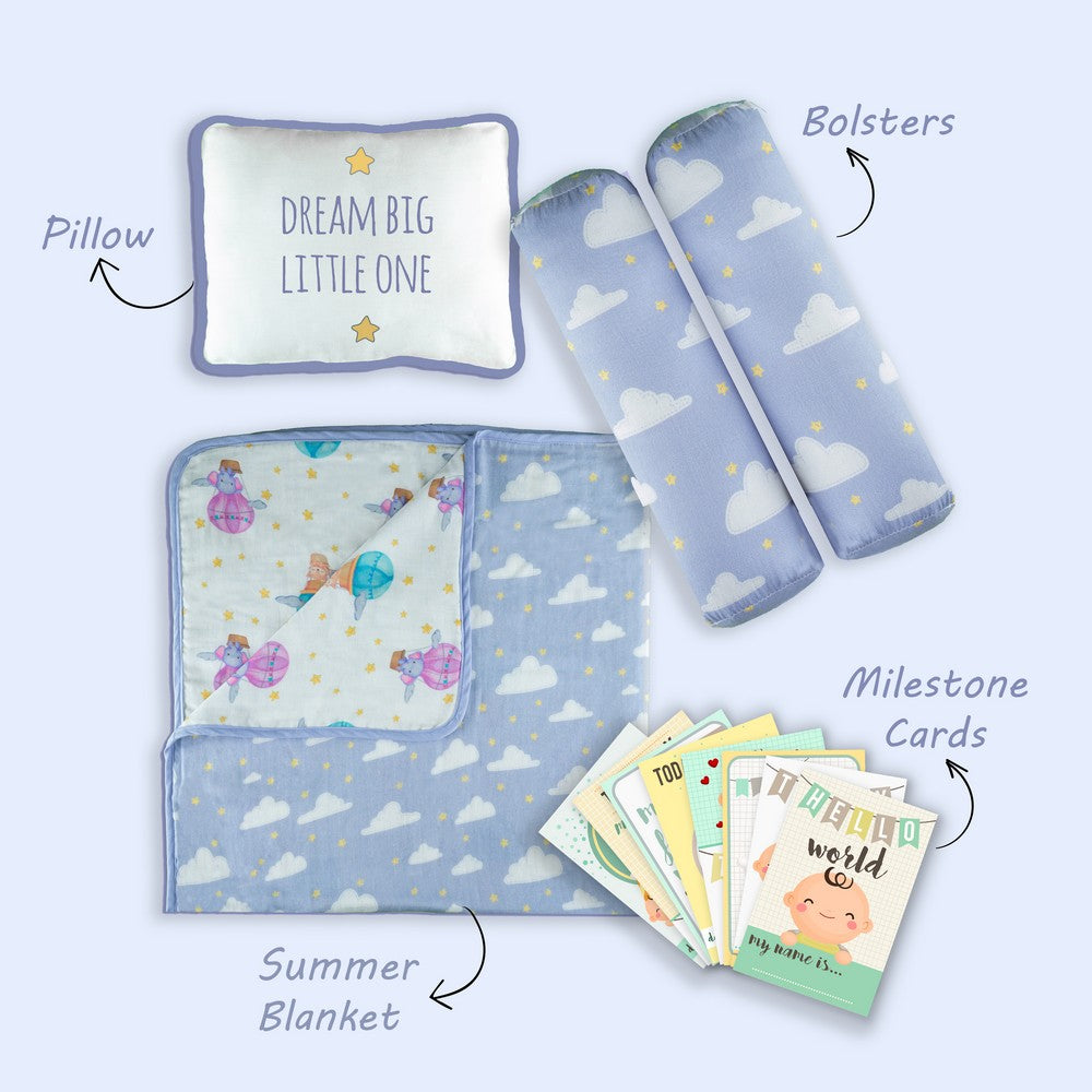 Purple Sky Is The Limit Mini Cot Bedding Set