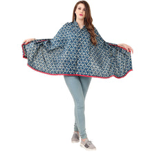 Load image into Gallery viewer, Indigo Geometric Printed Cotton Nursing Cover Poncho
