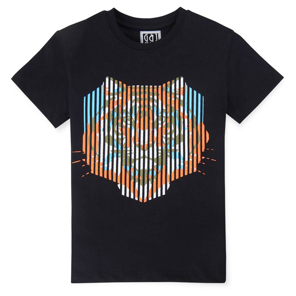 Black Tiger Printed Half Sleeves T-Shirt