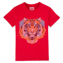Load image into Gallery viewer, Red Tiger Printed Half Sleeves T-Shirt
