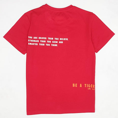 Red Tiger Printed Half Sleeves T-Shirt