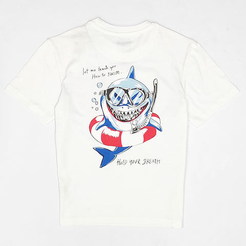 White Shark Theme Half Sleeves T-Shirt