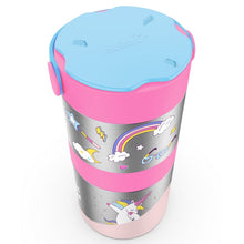 Load image into Gallery viewer, Pink Mealmate Max Insulated Lunch Flask With Add On Steel Container-700 ML
