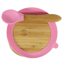 Load image into Gallery viewer, Pink Bamboo Bowl &amp; Spoon Set
