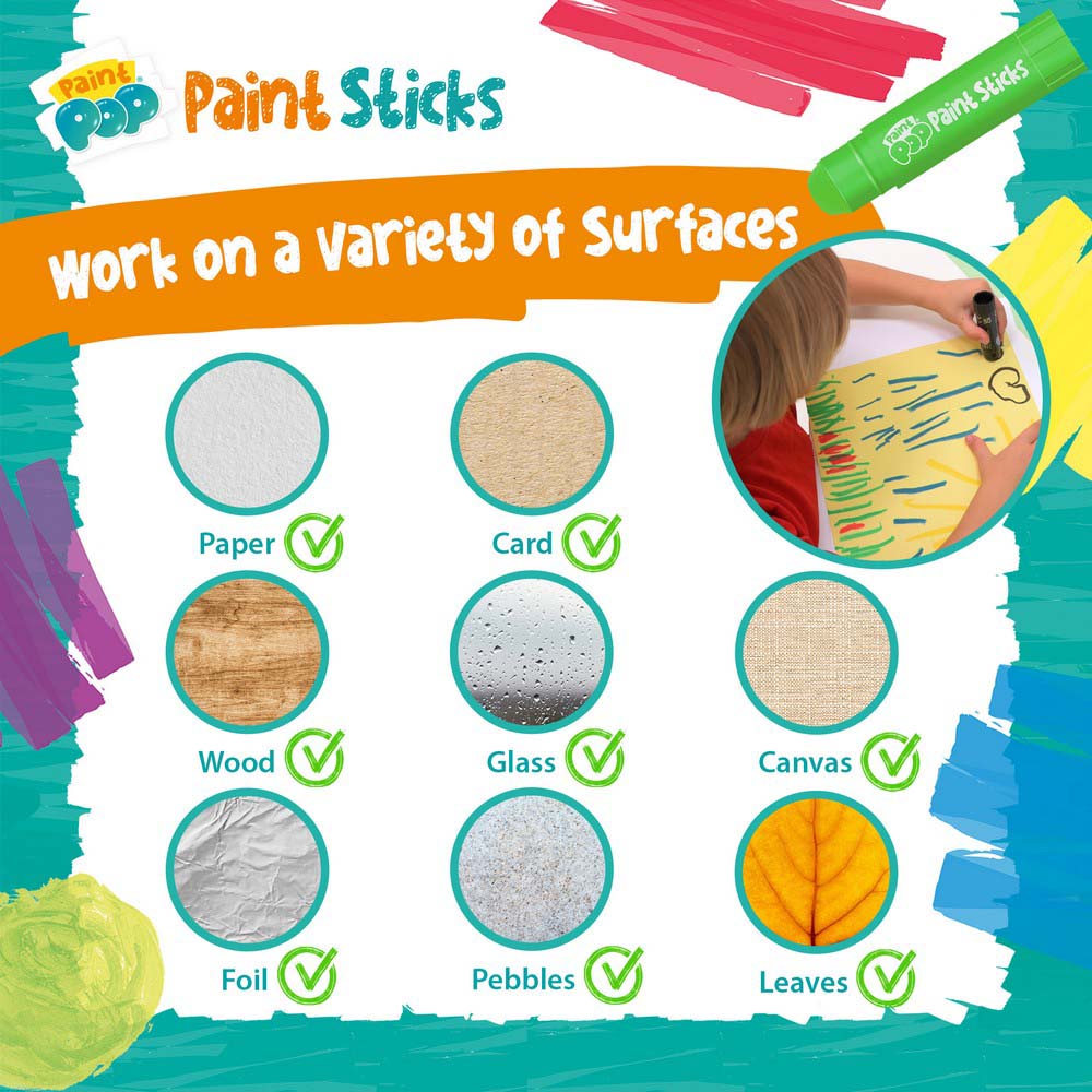 Paint Pop Classic Quick Dry Paint Sticks- 12 Pack