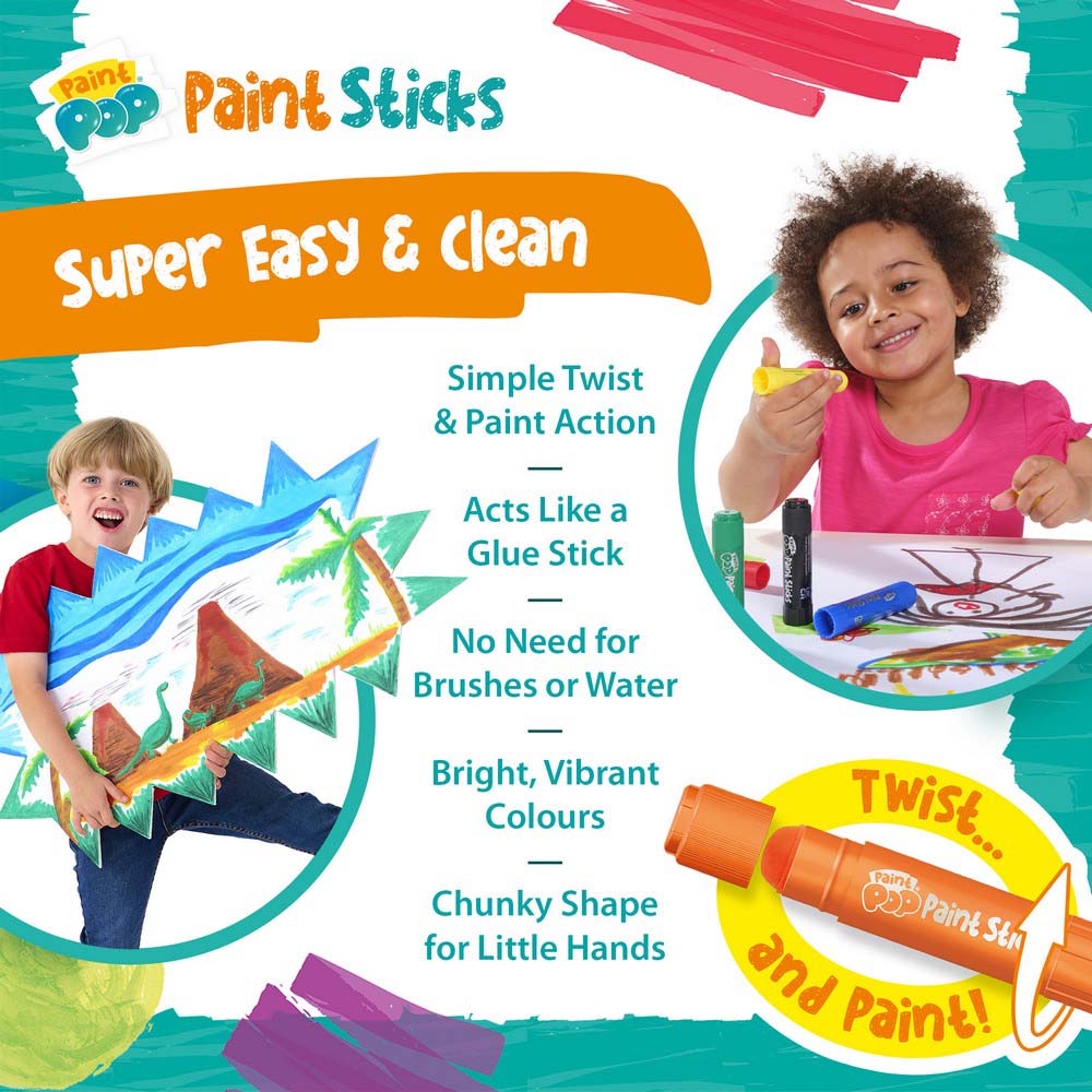 Paint Pop Assorted Quick Dry Paint Sticks- 24 Pack