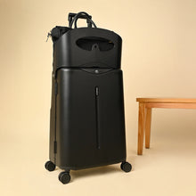 Load image into Gallery viewer, Midnight Black Ride-On Trolley Check-In Luggage 24 Inches
