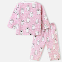 Load image into Gallery viewer, Pink Polar Bear Theme Full Sleeves Night Suit
