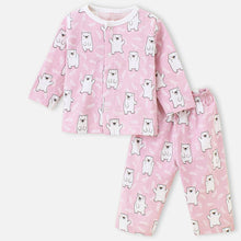 Load image into Gallery viewer, Pink Polar Bear Theme Full Sleeves Night Suit
