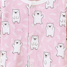 Load image into Gallery viewer, Pink Polar Bear Theme Full Sleeves Night Suit
