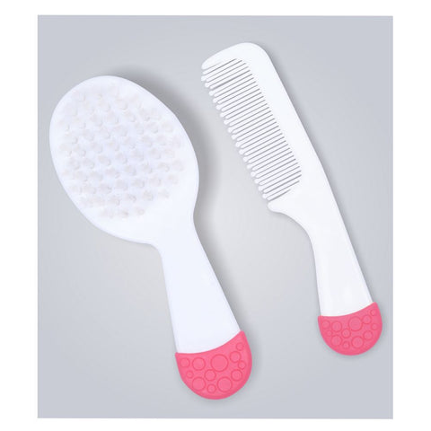 Pink Soft & Gentle Comb And Brush Grooming Set