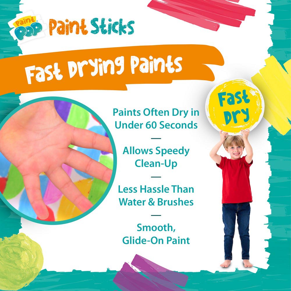 Paint Pop Metallic Quick Dry Paint Sticks- 6 Pack
