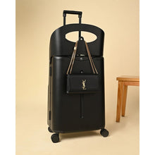 Load image into Gallery viewer, Midnight Black Ride-On Trolley Check-In Luggage 24 Inches
