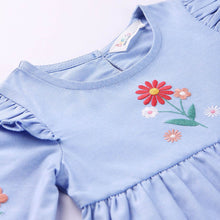 Load image into Gallery viewer, Blue Embroidered Chambray Dress
