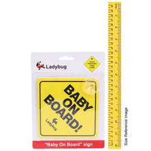 Load image into Gallery viewer, Yellow Ladybug Baby On Board Safety Sign Board
