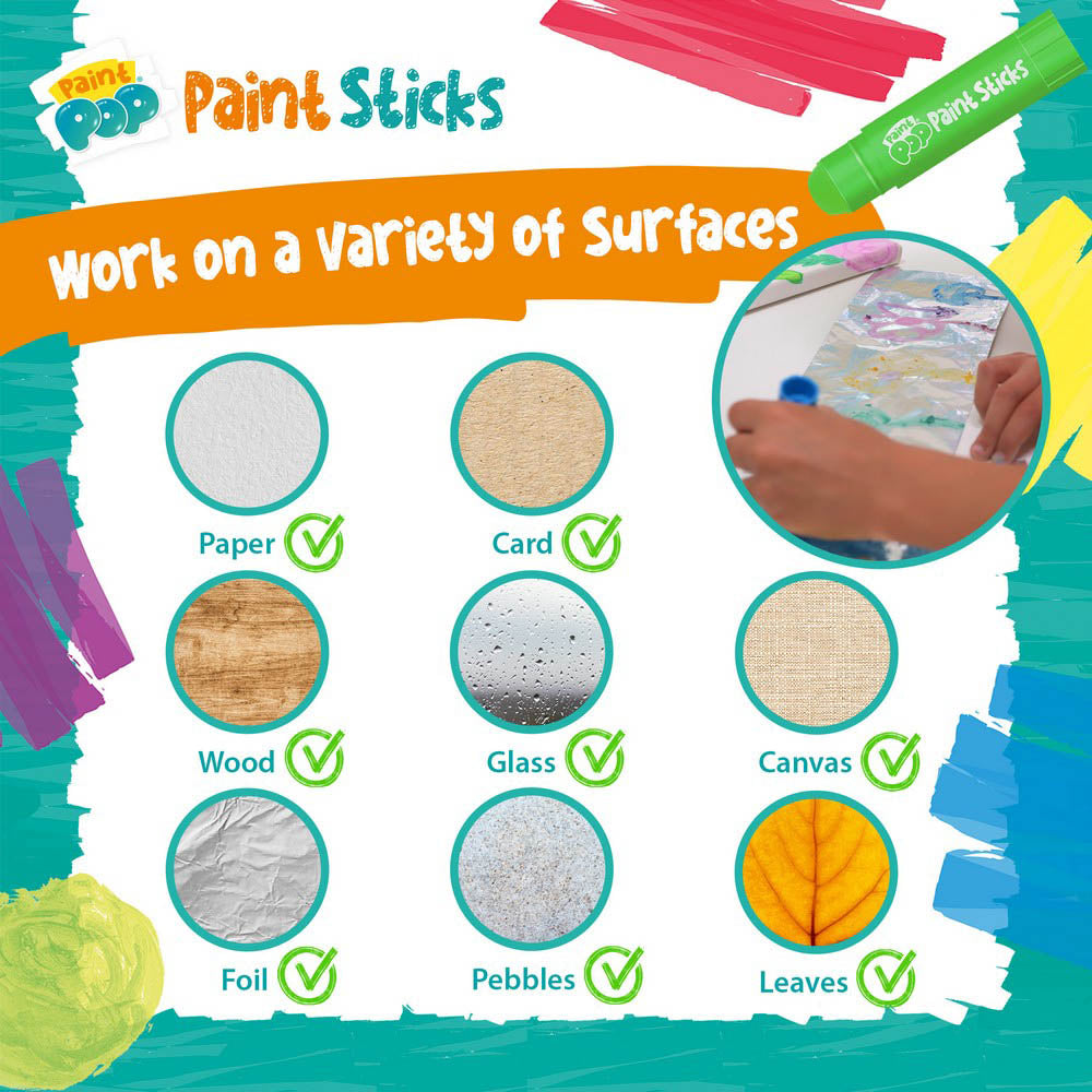 Paint Pop Assorted Quick Dry Paint Sticks- 24 Pack